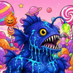Oozlings #7506, Anglerfish · Candy Planet