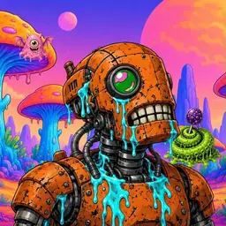Oozlings #7507, Rusty Robot · Mushroom Desert
