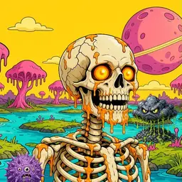 Oozlings #7517, Skull · Turquoise Swamp