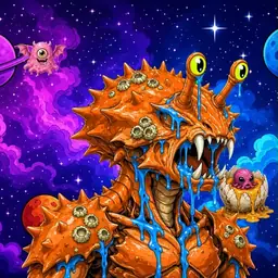 Oozlings #7523, Mutated Crab · Void Nebula