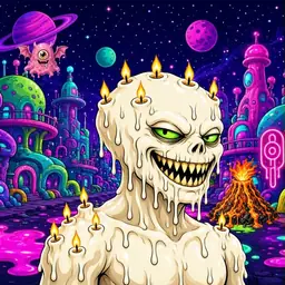 Oozlings #7529, Candle Wax · Neon City