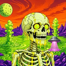 Oozlings #753, Mutated Skull · Acid Lake