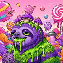 Oozlings #7530, Slime Sloth · Candy Planet