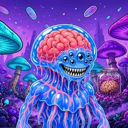Oozlings #7531, Mutated Jellyfish Brain · Fungus Forest