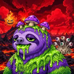 Oozlings #7534, Slime Sloth · Lava Fields