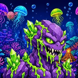 Oozlings #7543, Crystal Rock · Glow Reef