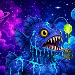 Oozlings #7548, Anglerfish · Void Nebula