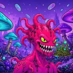 Oozlings #7549, Mutated Squid · Fungus Forest
