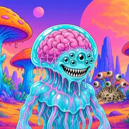Oozlings #755, Jellyfish Brain · Mushroom Desert