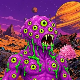 Oozlings #7553, Mutated Eyeball Cluster · Ship Junkyard