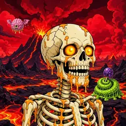 Oozlings #7554, Skull · Lava Fields