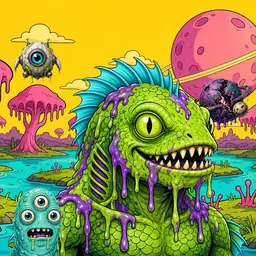 Oozlings #7557, Swamp Fish · Turquoise Swamp