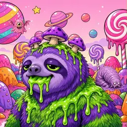 Oozlings #7560, Slime Sloth · Candy Planet