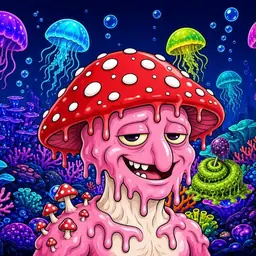 Oozlings #7568, Mushroom Head · Glow Reef