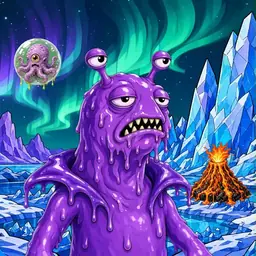 Oozlings #7570, Slug · Aurora Ice