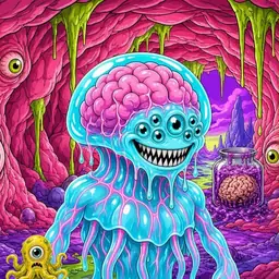 Oozlings #7572, Jellyfish Brain · Flesh Cave