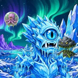 Oozlings #7577, Ice Cyclops · Aurora Ice
