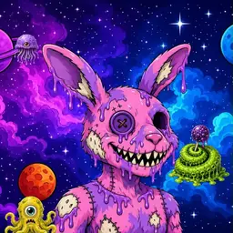 Oozlings #7579, Zombie Bunny · Void Nebula