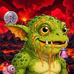 Oozlings #7582, Toad Goblin · Lava Fields
