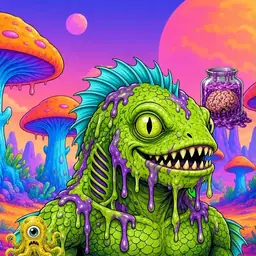 Oozlings #7588, Swamp Fish · Mushroom Desert