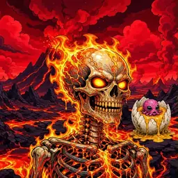 Oozlings #7590, Fire Skull · Lava Fields