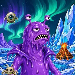 Oozlings #7591, Slug · Aurora Ice