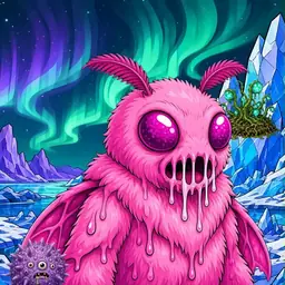 Oozlings #7594, Mutant Moth · Aurora Ice