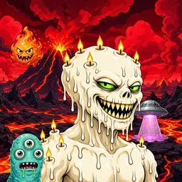 Oozlings #7600, Candle Wax · Lava Fields