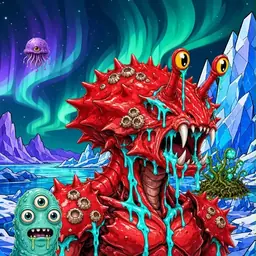 Oozlings #7601, Crab · Aurora Ice