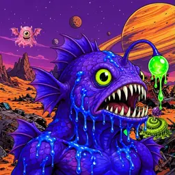 Oozlings #7603, Mutated Anglerfish · Ship Junkyard
