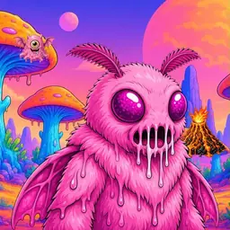 Oozlings #7606, Mutant Moth · Mushroom Desert