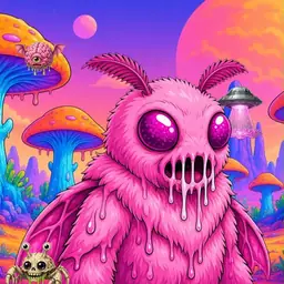 Oozlings #7608, Mutant Moth · Mushroom Desert