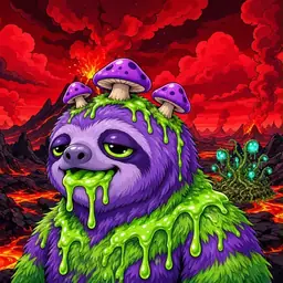 Oozlings #761, Slime Sloth · Lava Fields