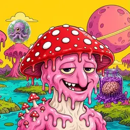 Oozlings #7615, Mushroom Head · Turquoise Swamp