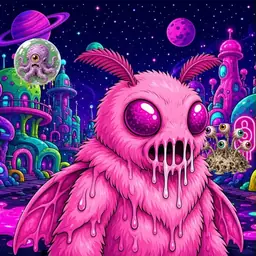 Oozlings #7619, Mutant Moth · Neon City