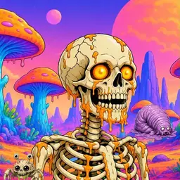 Oozlings #762, Skull · Mushroom Desert