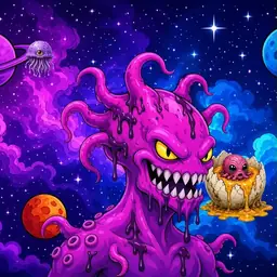 Oozlings #7624, Squid · Void Nebula