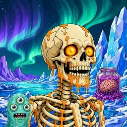 Oozlings #7626, Skull · Aurora Ice