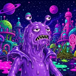 Oozlings #7629, Slug · Neon City