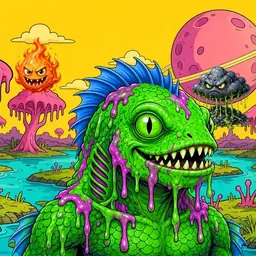 Oozlings #7631, Mutated Swamp Fish · Turquoise Swamp