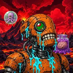 Oozlings #7634, Rusty Robot · Lava Fields