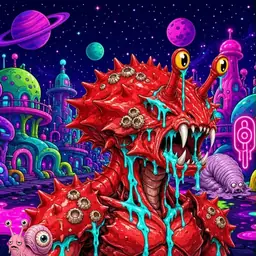 Oozlings #7638, Crab · Neon City
