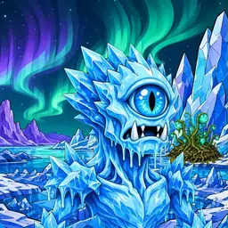 Oozlings #7640, Ice Cyclops · Aurora Ice