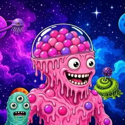 Oozlings #7642, Gumball Brain · Void Nebula