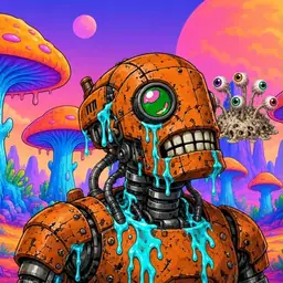 Oozlings #7644, Rusty Robot · Mushroom Desert