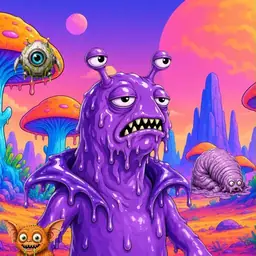 Oozlings #7649, Slug · Mushroom Desert