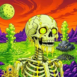Oozlings #765, Mutated Skull · Acid Lake