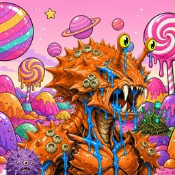 Oozlings #7650, Mutated Crab · Candy Planet