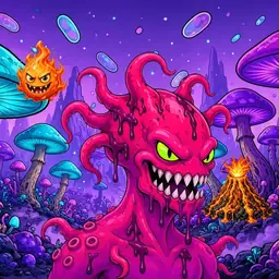 Oozlings #7652, Mutated Squid · Fungus Forest