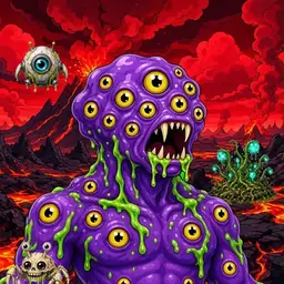 Oozlings #7657, Eyeball Cluster · Lava Fields